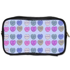 Valentine Hearts Blue Toiletries Bag (one Side)