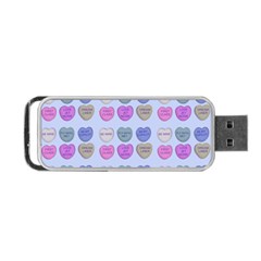 Valentine Hearts Blue Portable Usb Flash (one Side)