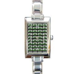Green Cassette Rectangle Italian Charm Watch