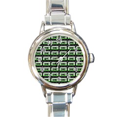 Green Cassette Round Italian Charm Watch