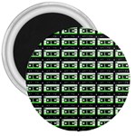 Green Cassette 3  Magnets Front