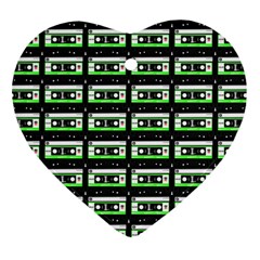 Green Cassette Ornament (heart)