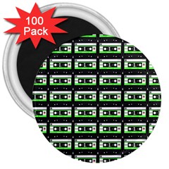 Green Cassette 3  Magnets (100 pack)