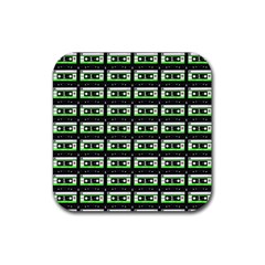 Green Cassette Rubber Coaster (square) 
