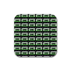 Green Cassette Rubber Square Coaster (4 pack) 