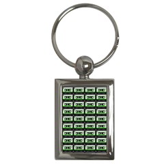Green Cassette Key Chains (Rectangle) 