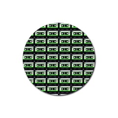 Green Cassette Rubber Coaster (Round) 