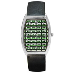 Green Cassette Barrel Style Metal Watch