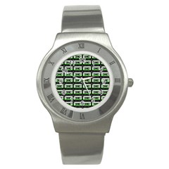 Green Cassette Stainless Steel Watch