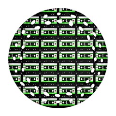 Green Cassette Round Filigree Ornament (two Sides)