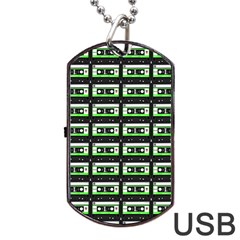 Green Cassette Dog Tag USB Flash (Two Sides)