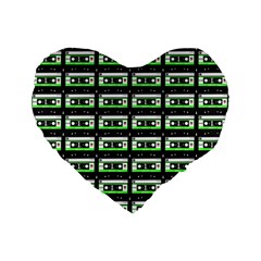 Green Cassette Standard 16  Premium Flano Heart Shape Cushions