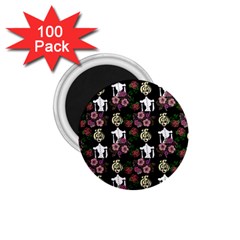 Victorian Girl Black 1 75  Magnets (100 Pack) 