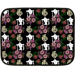 Victorian Girl Black Fleece Blanket (Mini)