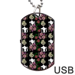 Victorian Girl Black Dog Tag USB Flash (One Side)