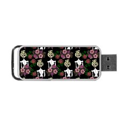 Victorian Girl Black Portable Usb Flash (two Sides)