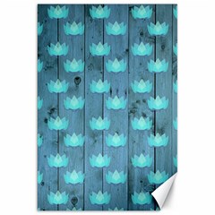 Zen Lotus Wood Wall Blue Canvas 20  X 30  by snowwhitegirl