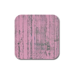 Old Pink Wood Wall Rubber Square Coaster (4 Pack)  by snowwhitegirl