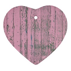 Old Pink Wood Wall Heart Ornament (two Sides) by snowwhitegirl