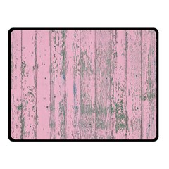 Old Pink Wood Wall Double Sided Fleece Blanket (small) 