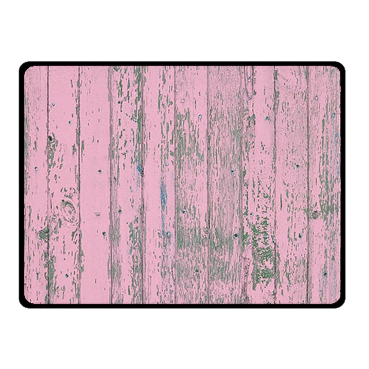 Old Pink Wood Wall Double Sided Fleece Blanket (Small) 