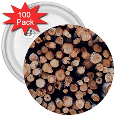 Wood Stick Piles 3  Buttons (100 Pack) 