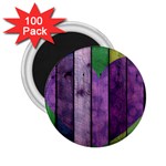 Wood Wall Heart Purple Green 2.25  Magnets (100 pack)  Front