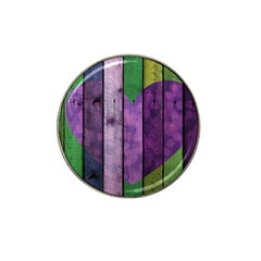 Wood Wall Heart Purple Green Hat Clip Ball Marker (10 Pack)