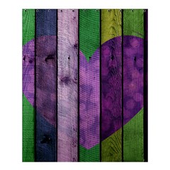 Wood Wall Heart Purple Green Shower Curtain 60  X 72  (medium) 