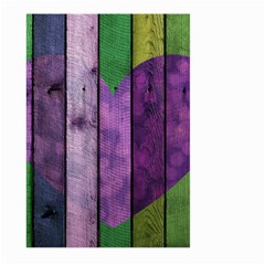 Wood Wall Heart Purple Green Large Garden Flag (two Sides) by snowwhitegirl