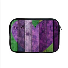 Wood Wall Heart Purple Green Apple Macbook Pro 15  Zipper Case