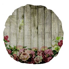 Floral Wood Wall Large 18  Premium Flano Round Cushions