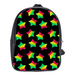 Ombre Glitter Pink Green Star Pat School Bag (large)