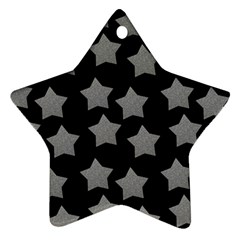 Silver Starr Black Star Ornament (two Sides) by snowwhitegirl