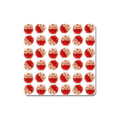 Kawaii Jam Jar Pattern Square Magnet by snowwhitegirl