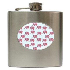 Pink Flower Elephant Hip Flask (6 Oz)