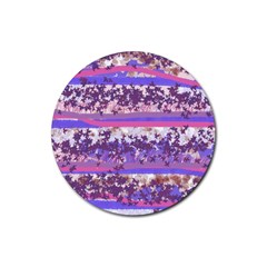 Abstract Pastel Pink Blue Rubber Coaster (round) 