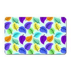 Colorful Leaves Blue Magnet (rectangular)