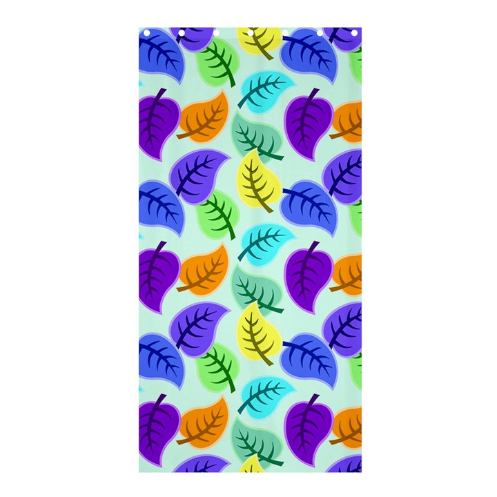 Colorful Leaves Blue Shower Curtain 36  x 72  (Stall) 