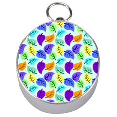 Colorful Leaves Blue Silver Compasses by snowwhitegirl