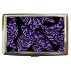 Tropical Leaves Purple Cigarette Money Case