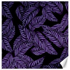 Tropical Leaves Purple Canvas 12  X 12 