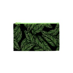 Tropical Leaves On Black Cosmetic Bag (xs) by snowwhitegirl