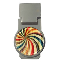 Abstract Rainbow Swirl Money Clips (round)  by snowwhitegirl