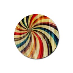 Abstract Rainbow Swirl Rubber Coaster (round)  by snowwhitegirl