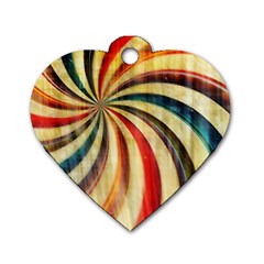 Abstract Rainbow Swirl Dog Tag Heart (two Sides)