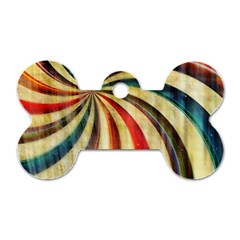 Abstract Rainbow Swirl Dog Tag Bone (two Sides)