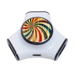 Abstract Rainbow Swirl 3-Port USB Hub