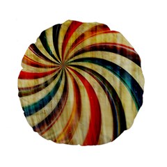 Abstract Rainbow Swirl Standard 15  Premium Flano Round Cushions by snowwhitegirl