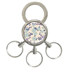 Vintage Floral Blue Pattern 3-ring Key Chains by snowwhitegirl